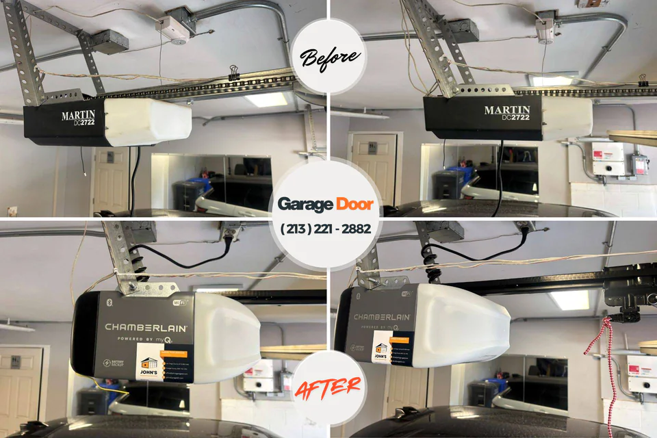 Before and after: garage door repair Ridgeway, VA